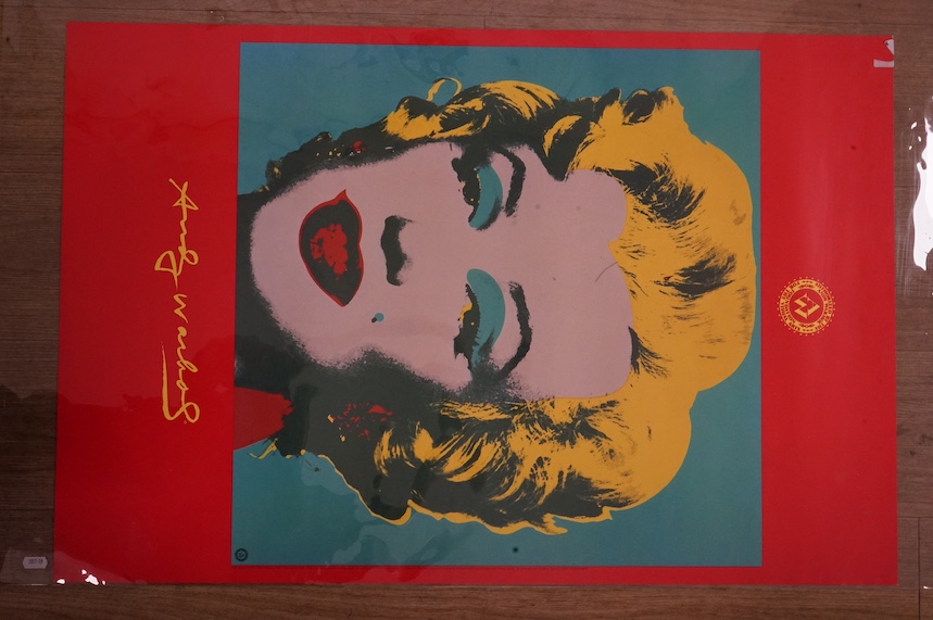 After Andy Warhol (1928-1987), colour screenprint, 'Marilyn', copyright 1996, The Andy Warhol Foundation for the Visual Arts, published by T E Neues publishing Co., 90 x 60cm, unframed. Condition - good